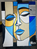 Abstract Cool Lady Blue