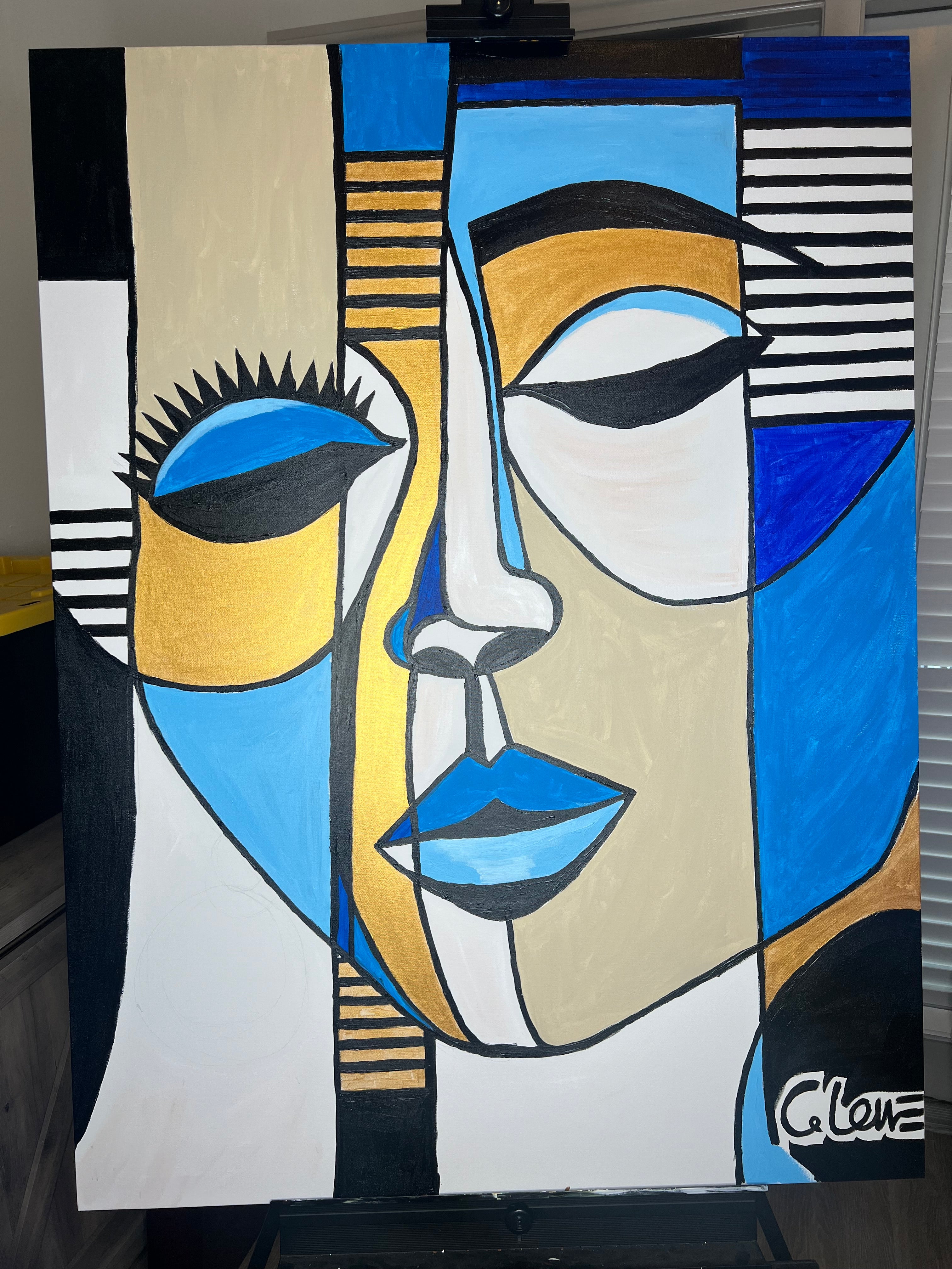 Abstract Cool Lady Blue