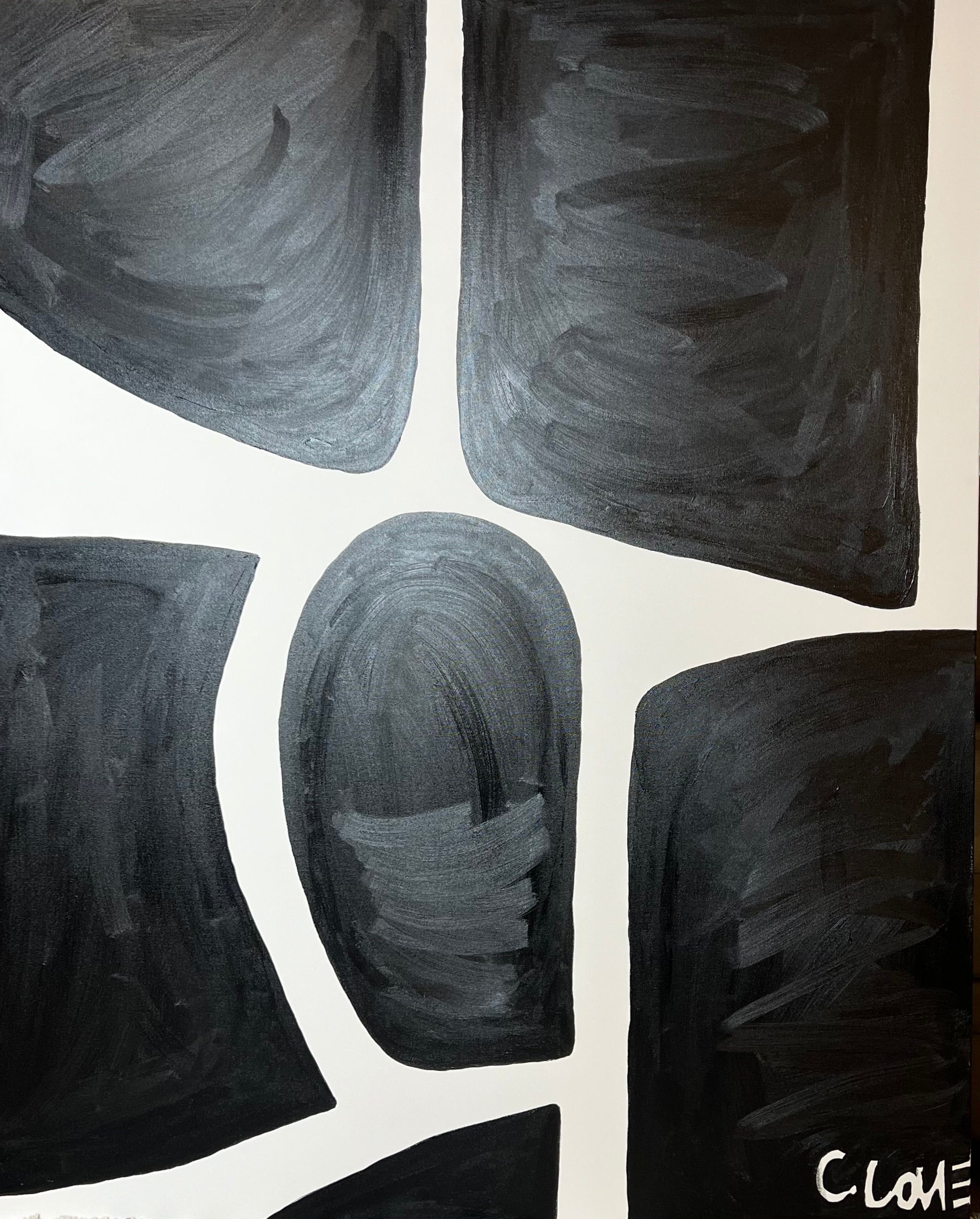 B&W Abstract Block Pattern